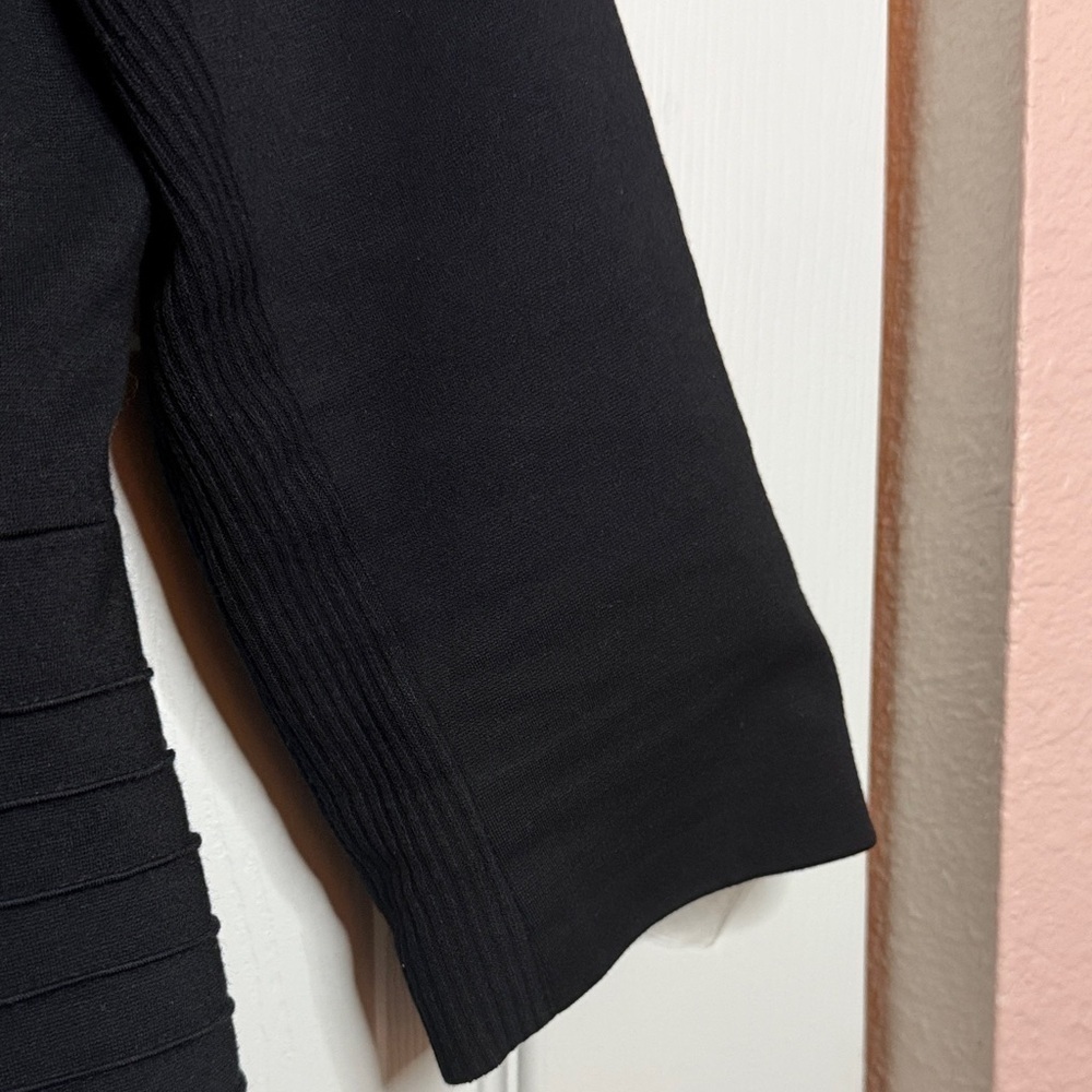 Iris Setlakwe Black Blazer Size 8 | Faux Leather Trim | Modern Tailored Jacket - Picture 6 of 10